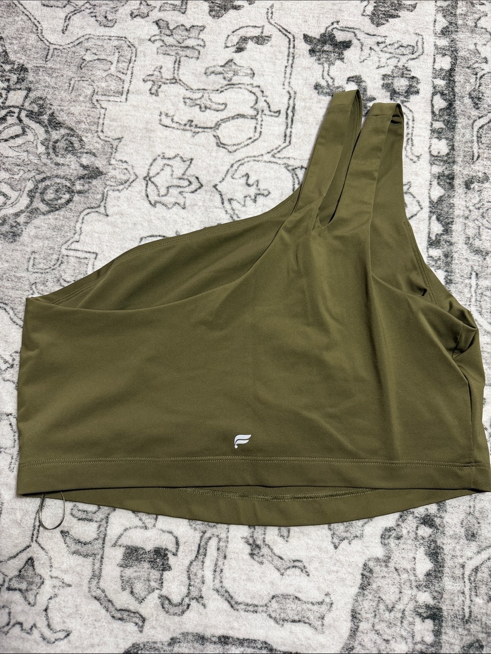 Fabletics Olive One-Shoulder Crop Tank - Picture 2 of 2